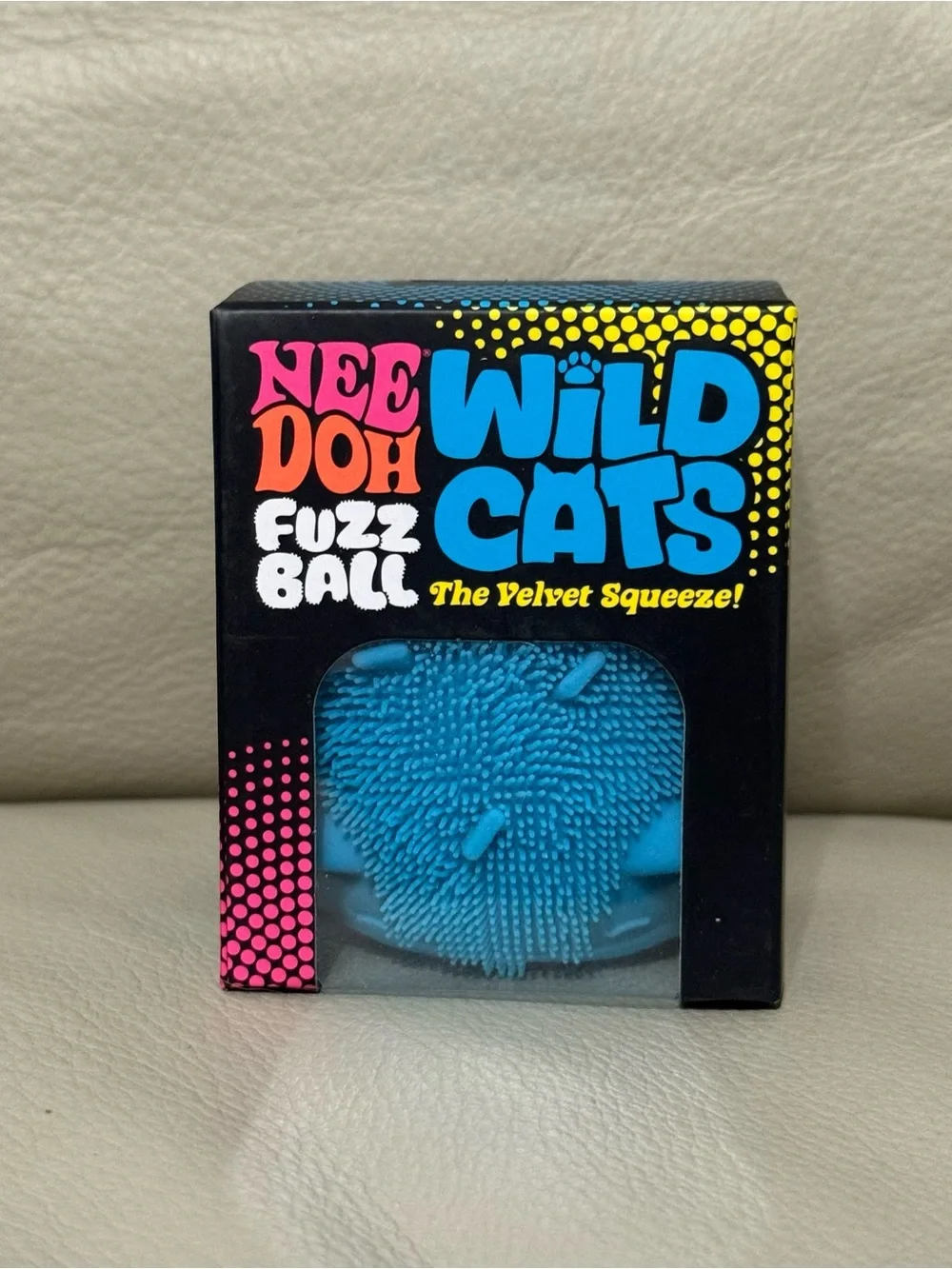 NEW Blue Needoh Wildcat FuzzBall The Velvet Squeeze Authentic Schylling Squishy